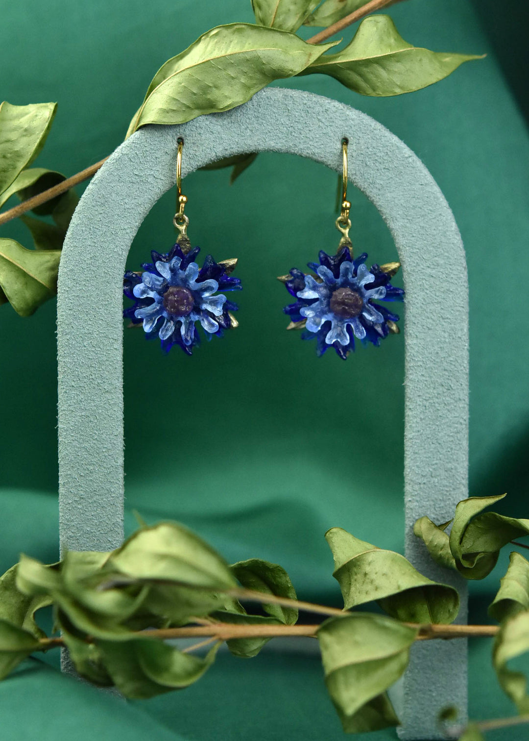Cornflower Dangle Earrings - Goldmakers Fine Jewelry