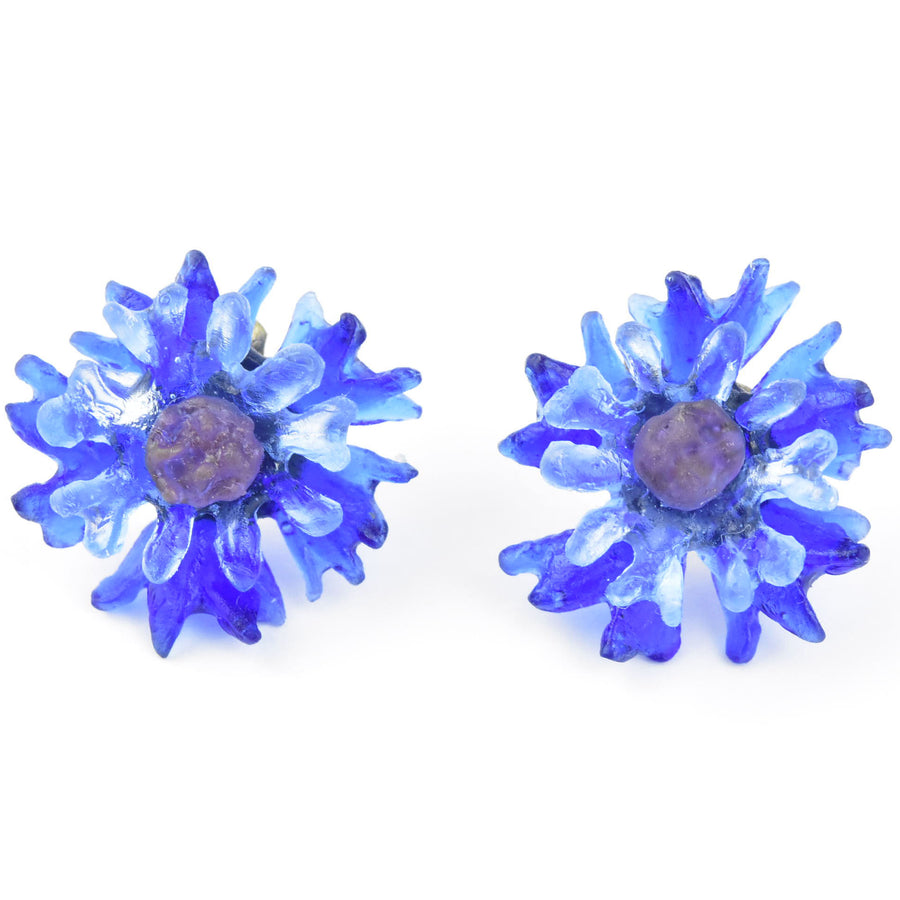 Cornflower Post Earrings - Goldmakers Fine Jewelry
