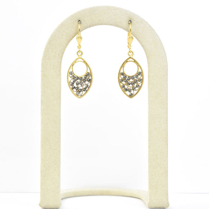 Ice Almond Filigree Drop Earrings - Goldmakers Fine Jewelry