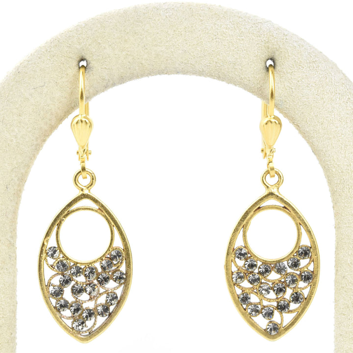 Ice Almond Filigree Drop Earrings - Goldmakers Fine Jewelry
