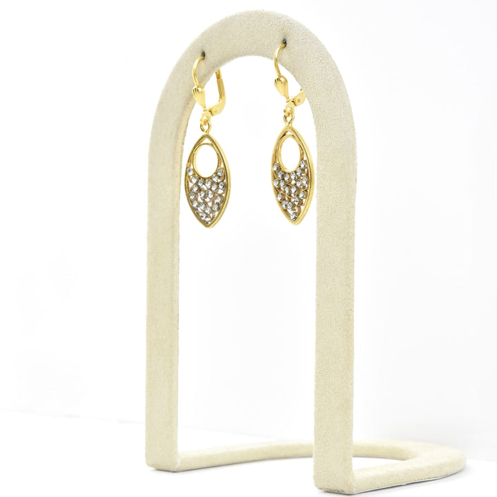 Ice Almond Filigree Drop Earrings - Goldmakers Fine Jewelry