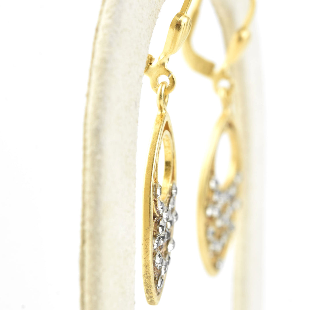 Ice Almond Filigree Drop Earrings - Goldmakers Fine Jewelry