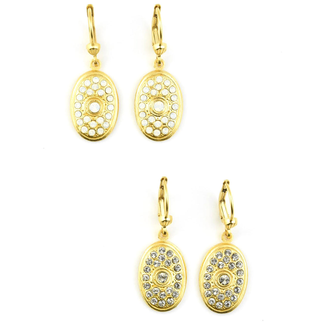 Crystal Encrusted Oval Drops