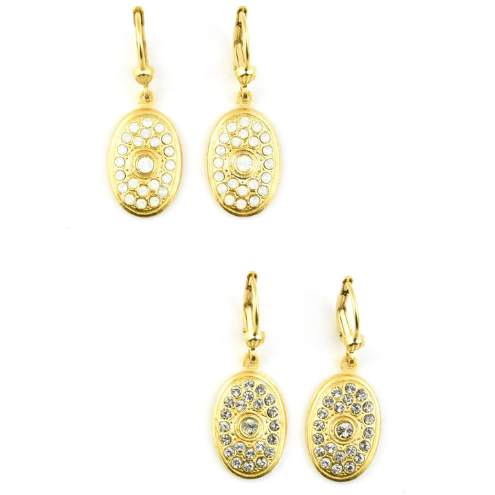 Crystal Encrusted Oval Drops