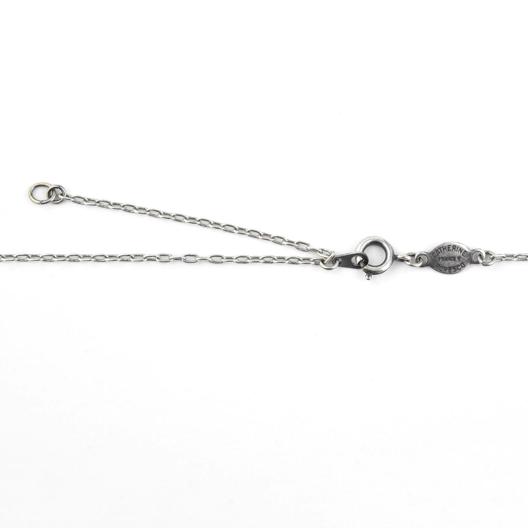 Crystal Solitaire Necklace in Silver Tone - Goldmakers Fine Jewelry
