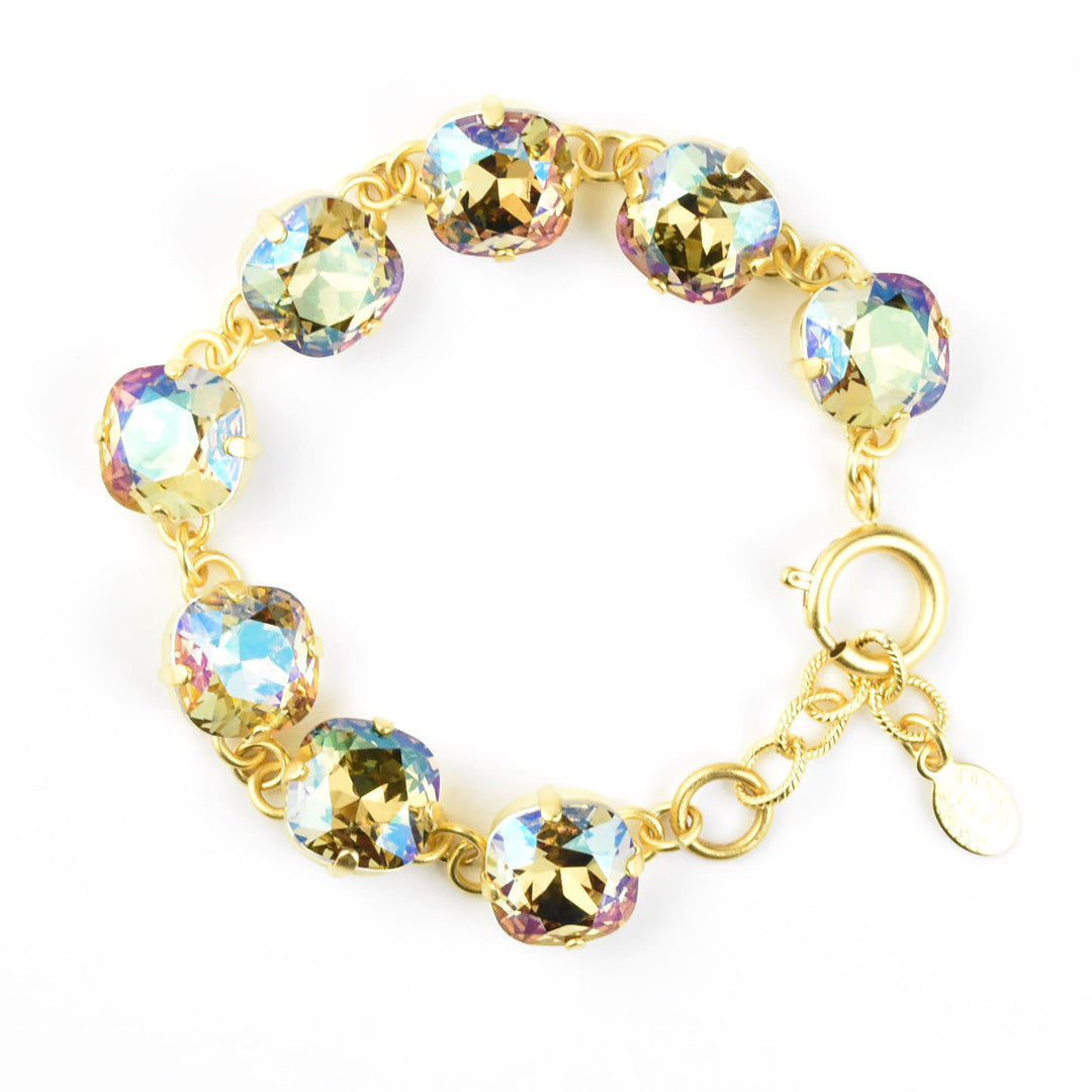 Oversize Crystal Bracelet in Gold Plate