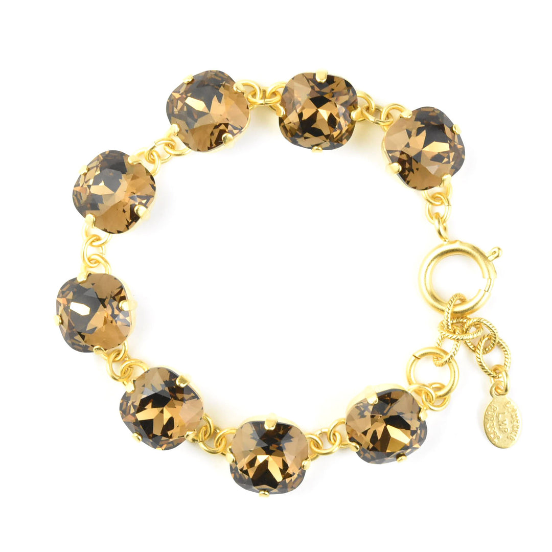 Oversize Crystal Bracelet in Gold Plate