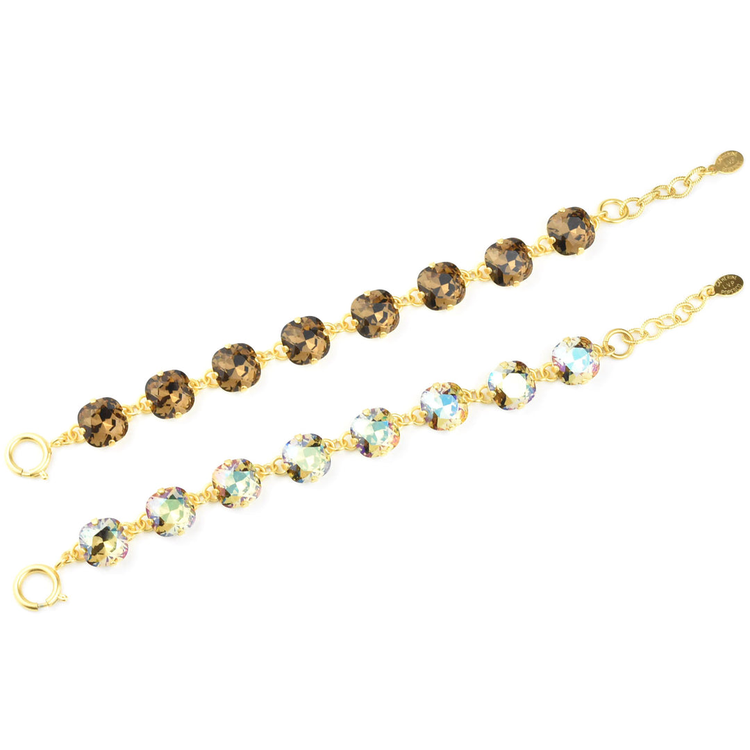 Oversize Crystal Bracelet in Gold Plate