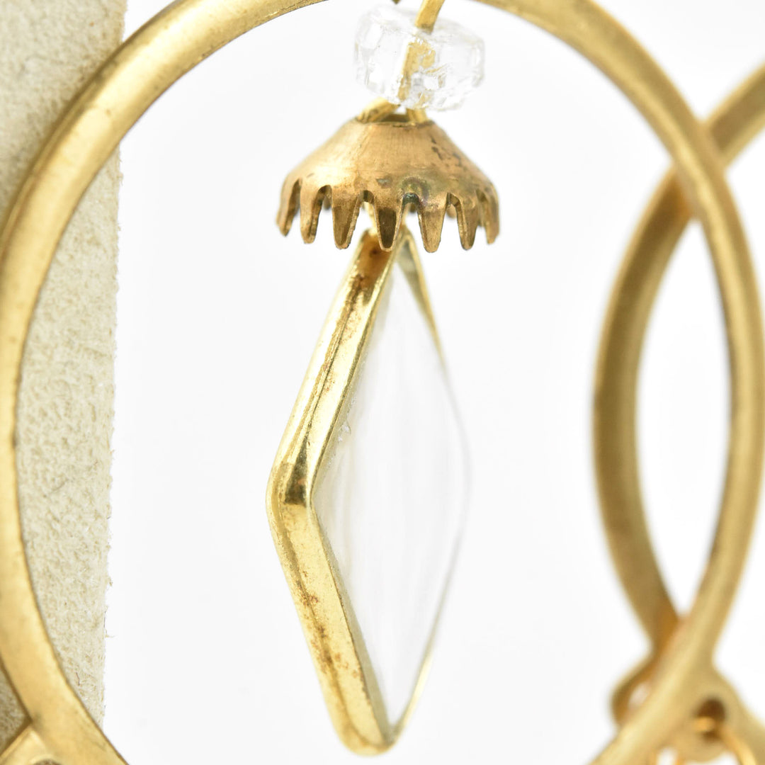 Crystal and Brass Statement Earrings
