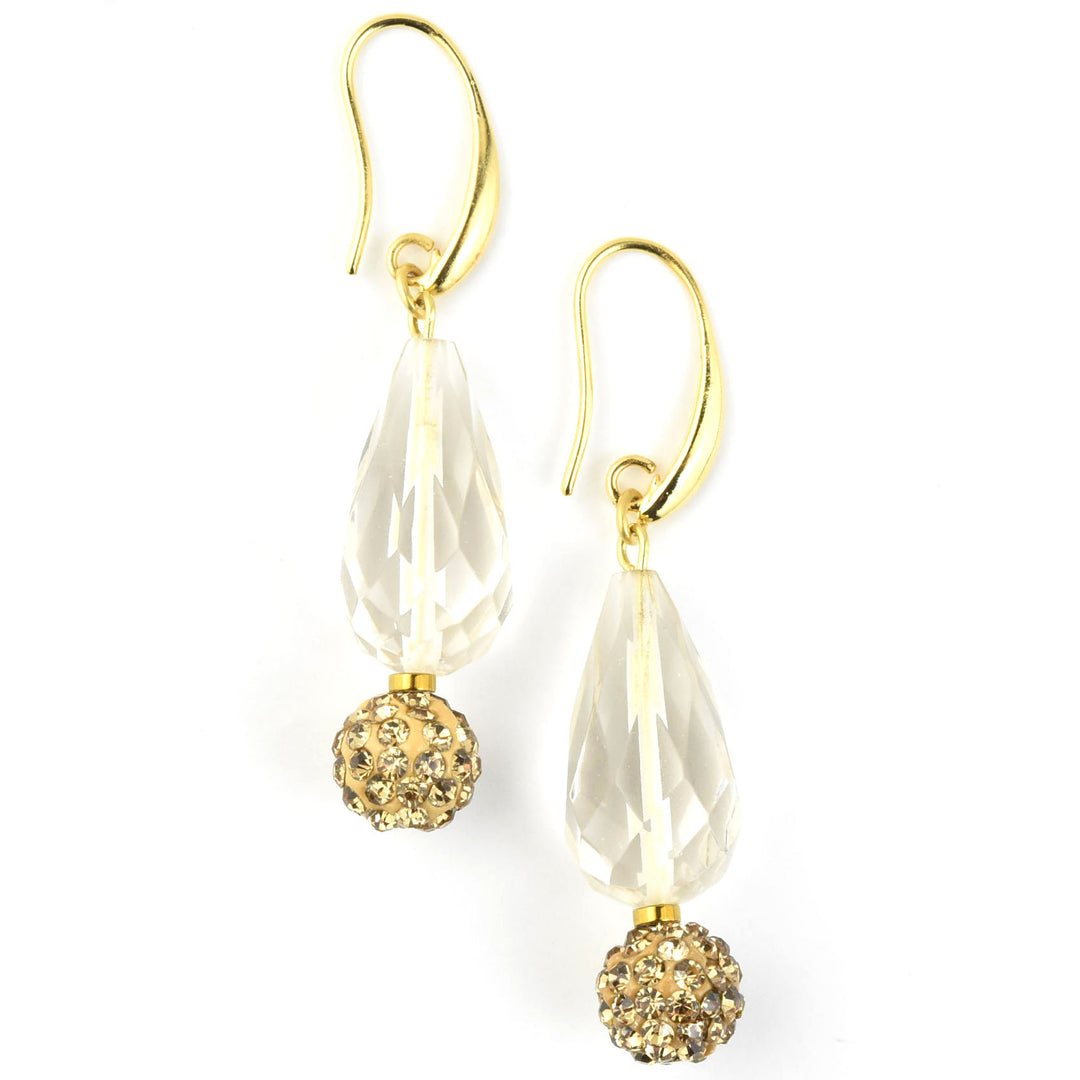 Crystal & Topaz Glass Earrings - Goldmakers Fine Jewelry