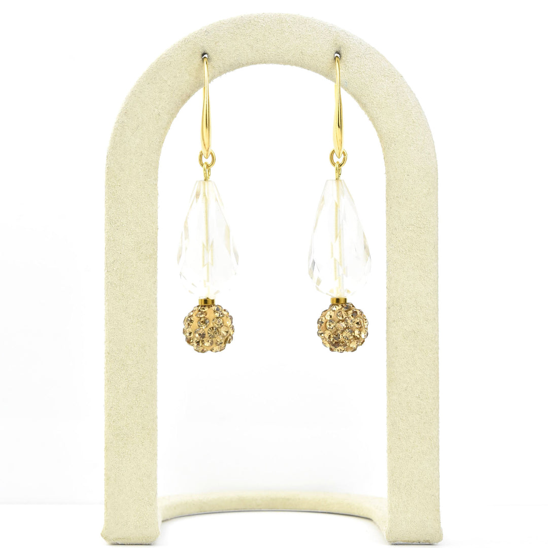 Crystal & Topaz Glass Earrings - Goldmakers Fine Jewelry
