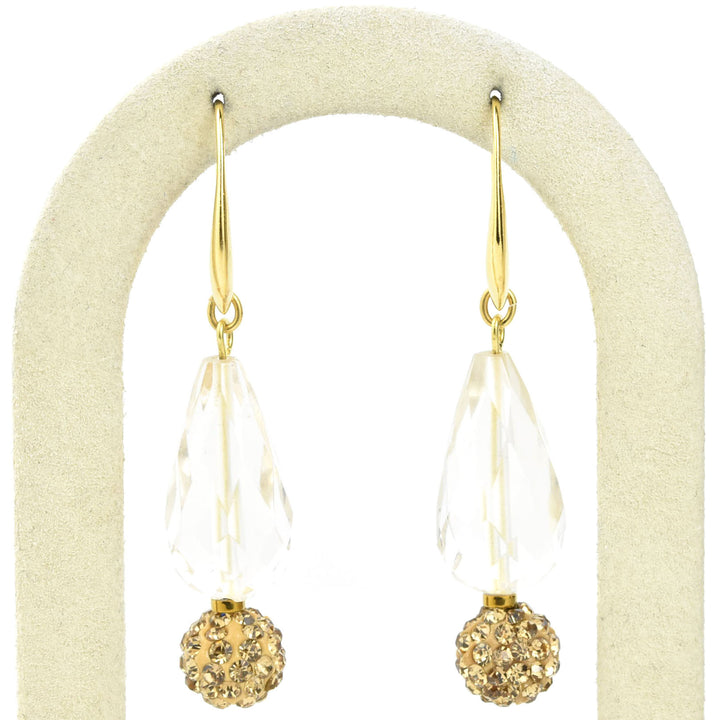 Crystal & Topaz Glass Earrings - Goldmakers Fine Jewelry