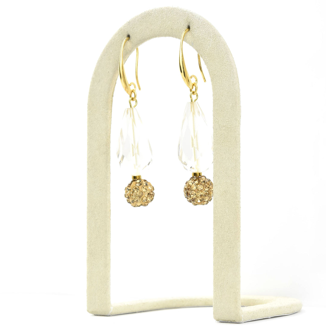 Crystal & Topaz Glass Earrings - Goldmakers Fine Jewelry