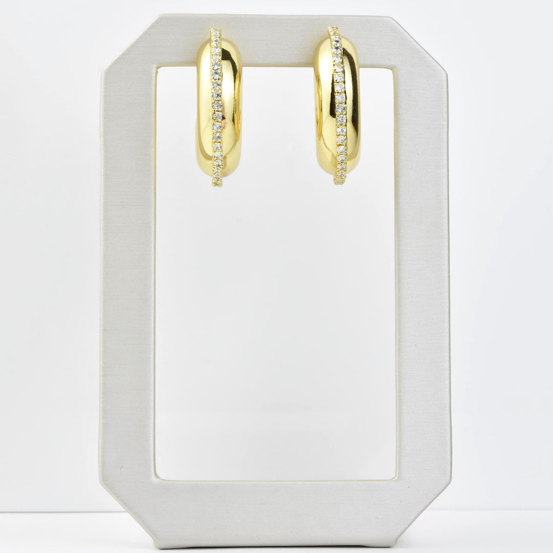 Crystal Stripe Hoops - Goldmakers Fine Jewelry