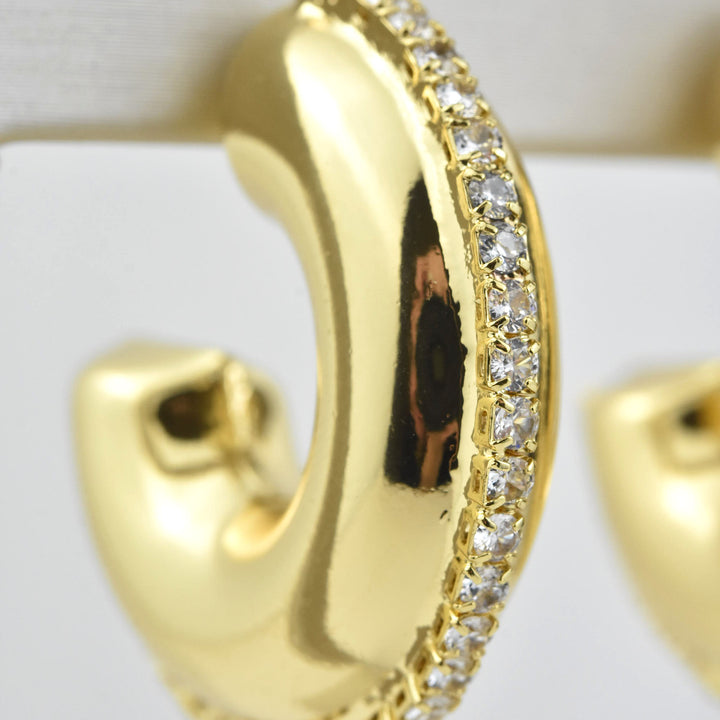 Crystal Stripe Hoops - Goldmakers Fine Jewelry