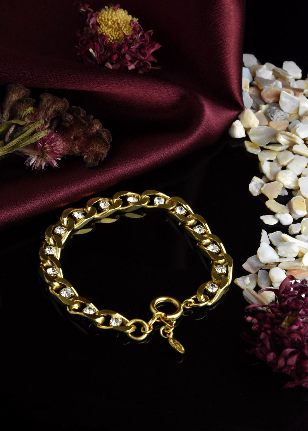 Curb Link Bracelet with Crystals