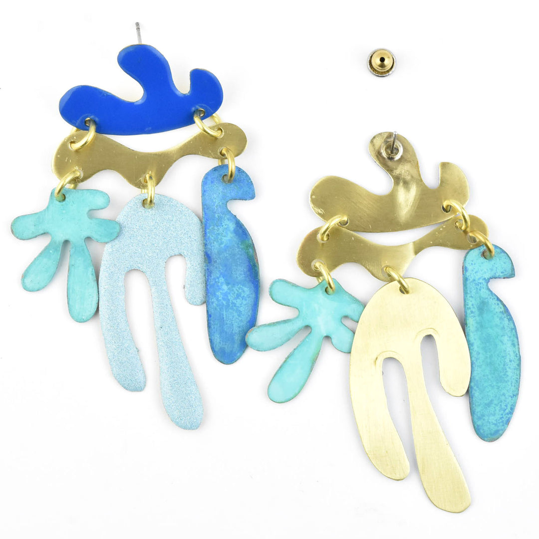 Cutout Earrings MD in Mix Blue