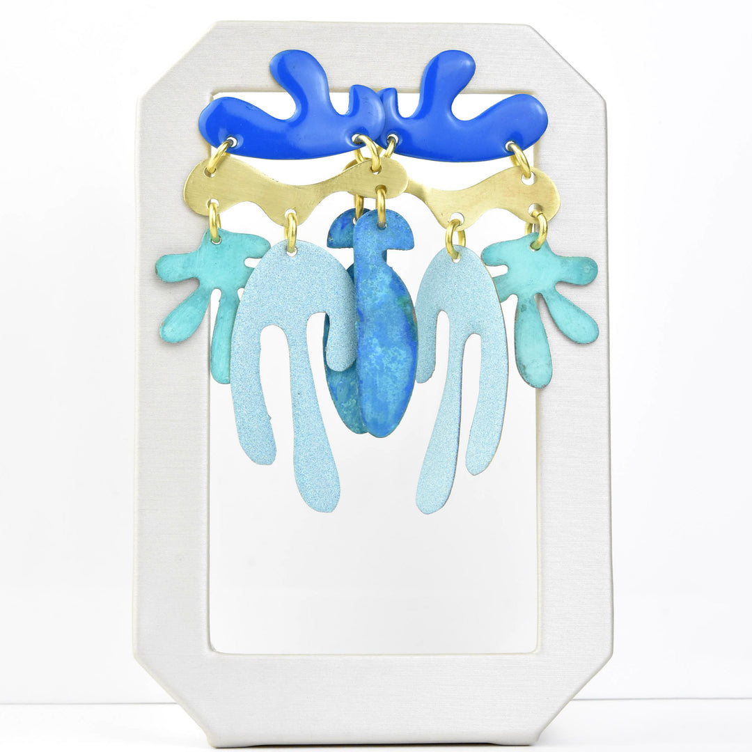 Cutout Earrings MD in Mix Blue