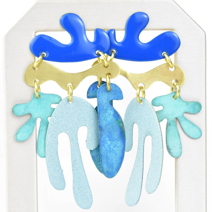 Cutout Earrings MD in Mix Blue