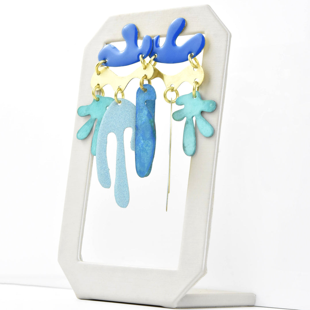 Cutout Earrings MD in Mix Blue