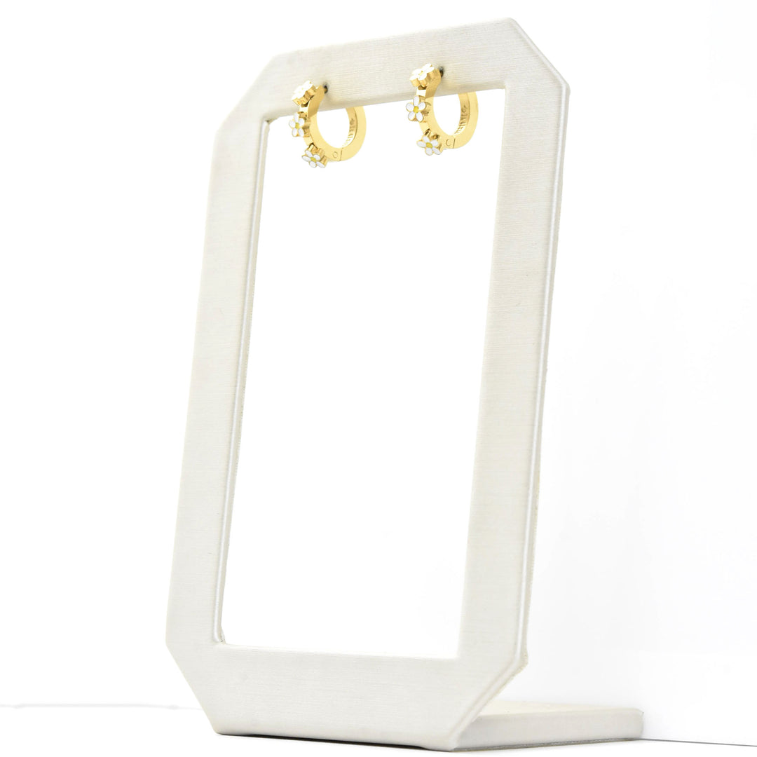 Daisy 3D Huggie Hoops - Goldmakers Fine Jewelry