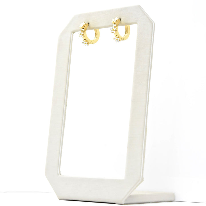 Daisy 3D Huggie Hoops - Goldmakers Fine Jewelry