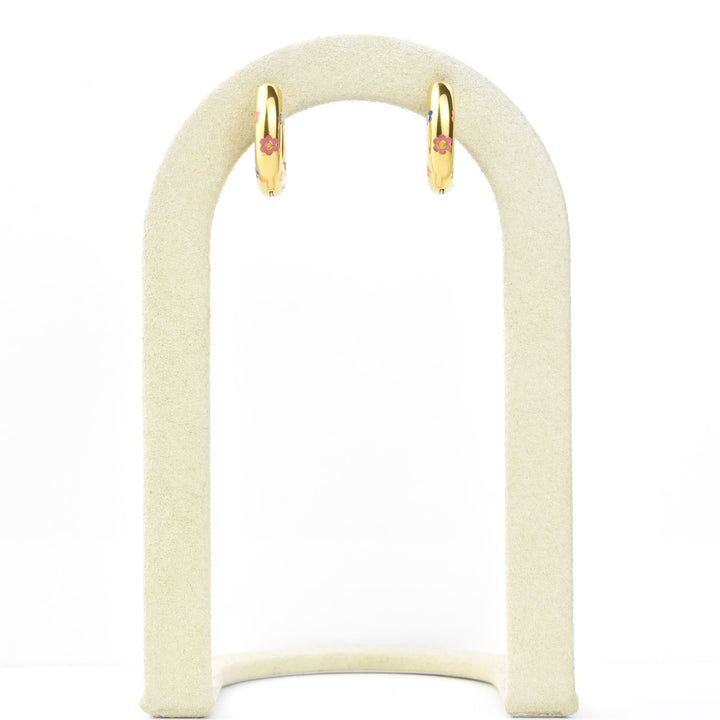 Daisy Chunky Rounded Huggie Hoops - Goldmakers Fine Jewelry