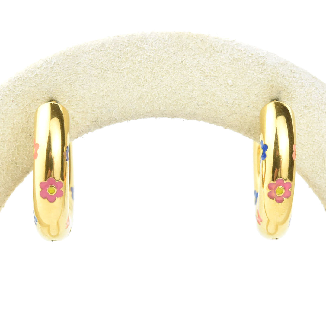 Daisy Chunky Rounded Huggie Hoops - Goldmakers Fine Jewelry