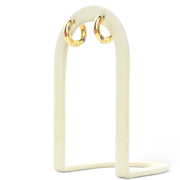Daisy Chunky Rounded Huggie Hoops - Goldmakers Fine Jewelry