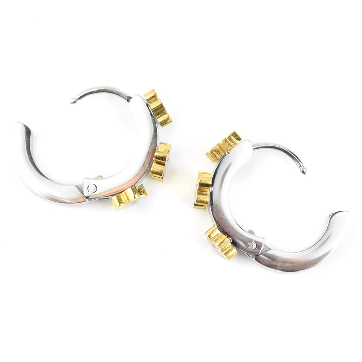 Daisy 3D Huggie Hoops - Goldmakers Fine Jewelry