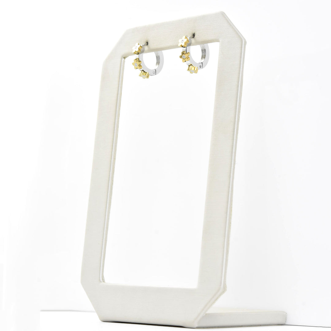 Daisy 3D Huggie Hoops - Goldmakers Fine Jewelry