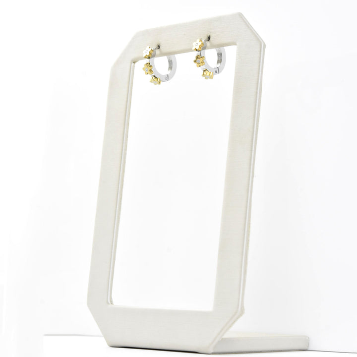 Daisy 3D Huggie Hoops - Goldmakers Fine Jewelry
