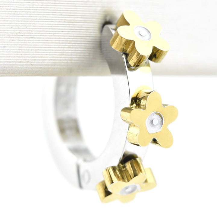 Daisy 3D Huggie Hoops - Goldmakers Fine Jewelry