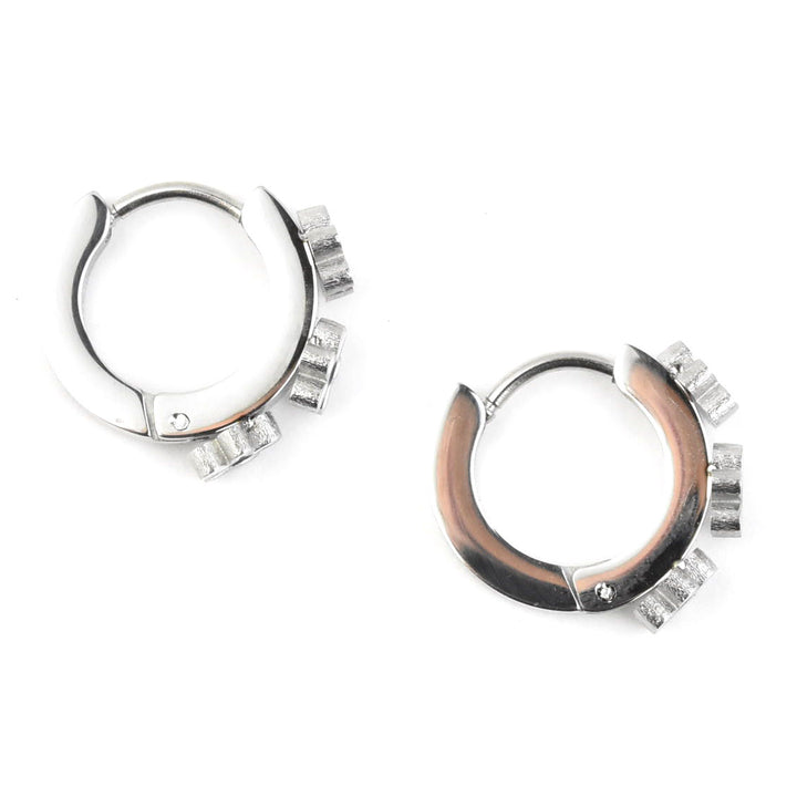 Daisy 3D Huggie Hoops - Goldmakers Fine Jewelry