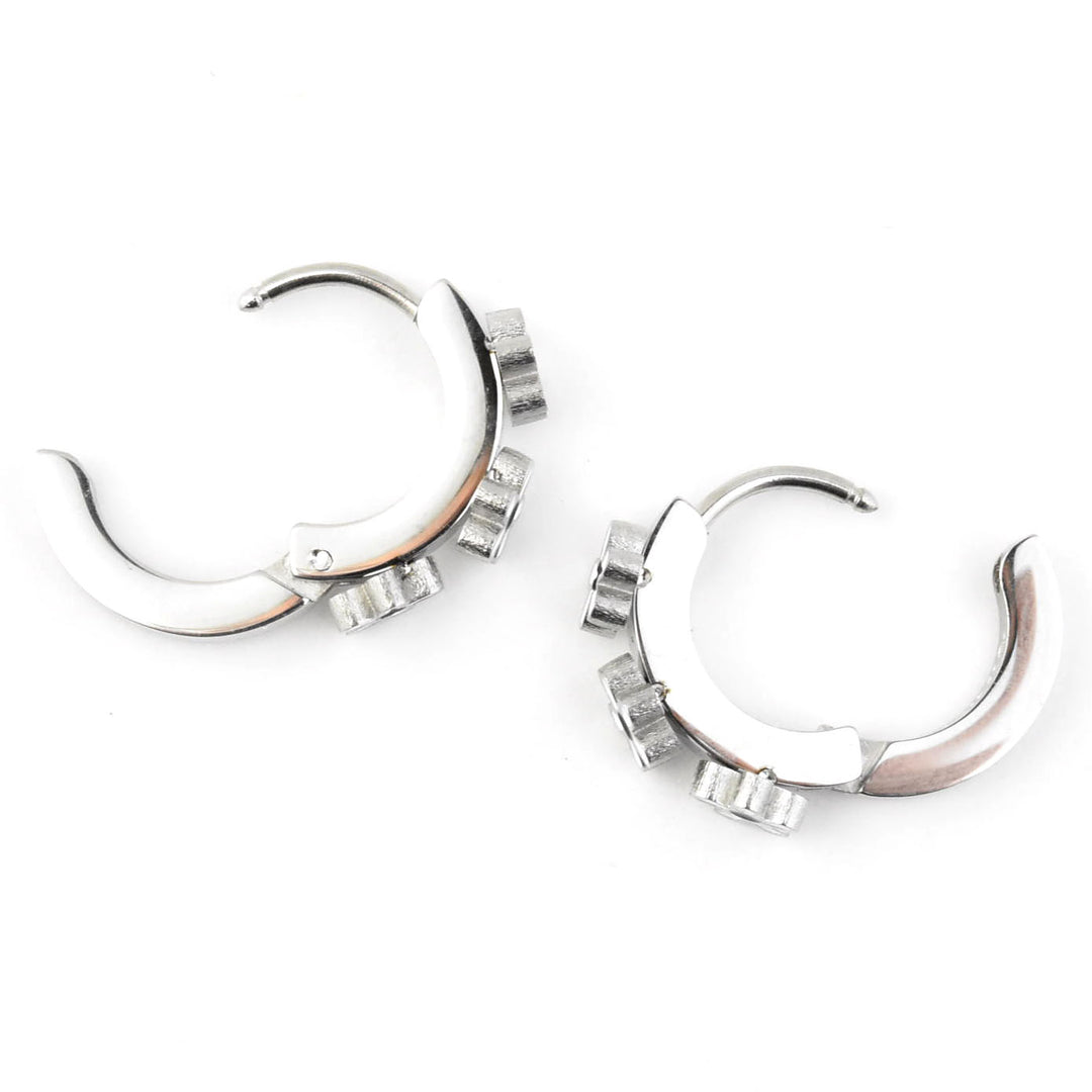 Daisy 3D Huggie Hoops - Goldmakers Fine Jewelry