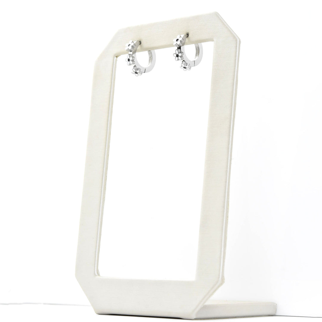 Daisy 3D Huggie Hoops - Goldmakers Fine Jewelry