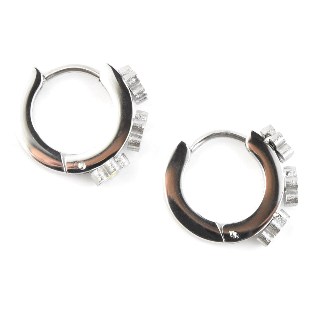 Daisy 3D Huggie Hoops - Goldmakers Fine Jewelry