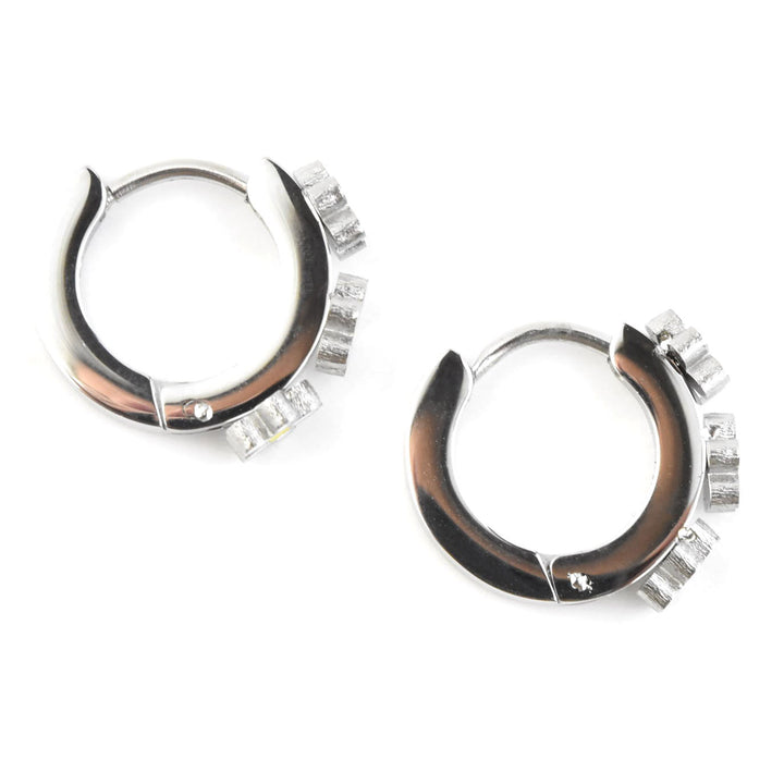 Daisy 3D Huggie Hoops - Goldmakers Fine Jewelry