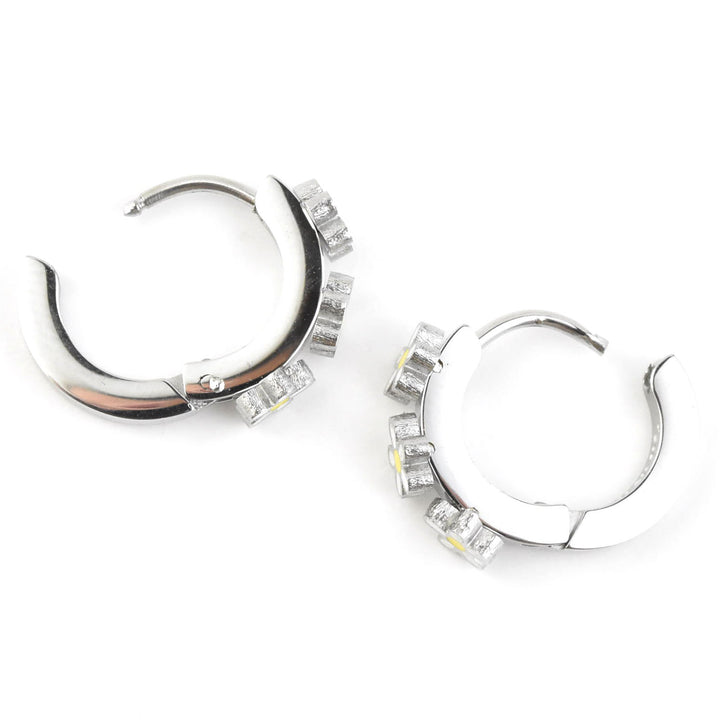 Daisy 3D Huggie Hoops - Goldmakers Fine Jewelry