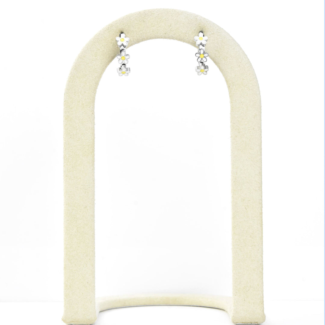 Daisy 3D Huggie Hoops - Goldmakers Fine Jewelry