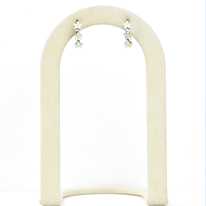 Daisy 3D Huggie Hoops - Goldmakers Fine Jewelry