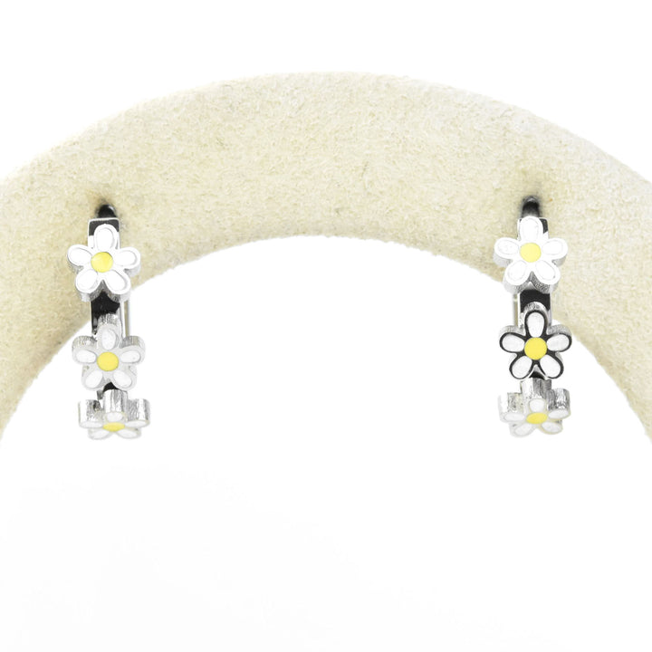 Daisy 3D Huggie Hoops - Goldmakers Fine Jewelry