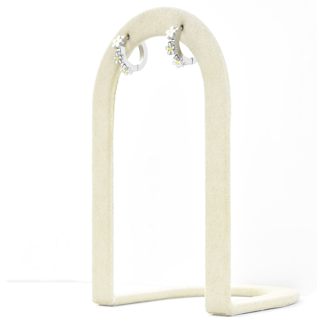 Daisy 3D Huggie Hoops - Goldmakers Fine Jewelry