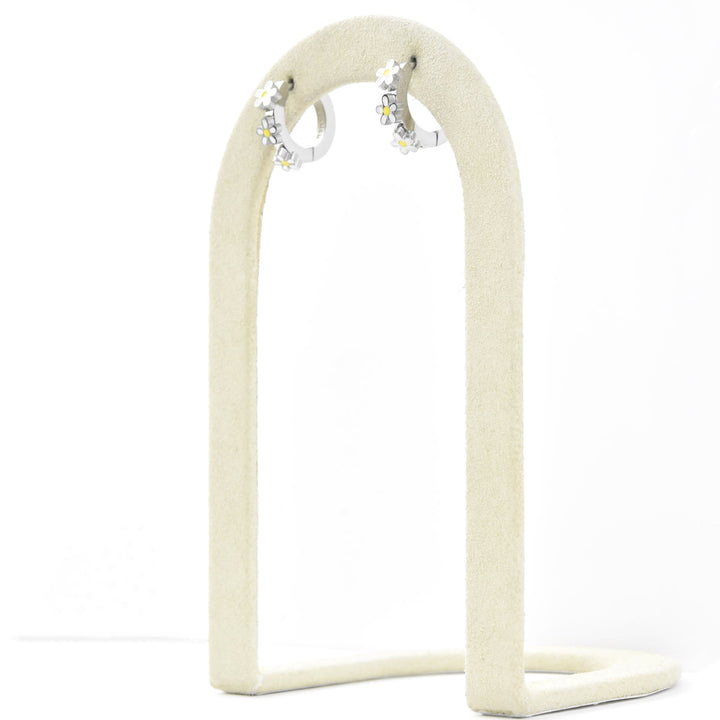 Daisy 3D Huggie Hoops - Goldmakers Fine Jewelry