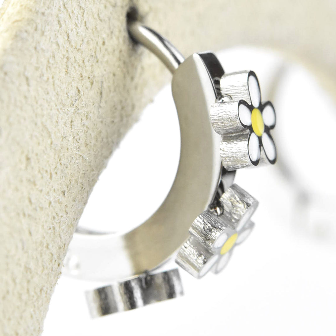 Daisy 3D Huggie Hoops - Goldmakers Fine Jewelry