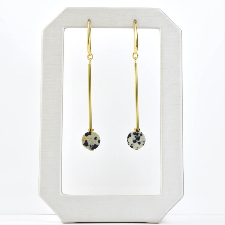 Dalmatian Jasper Drop Earrings - Goldmakers Fine Jewelry