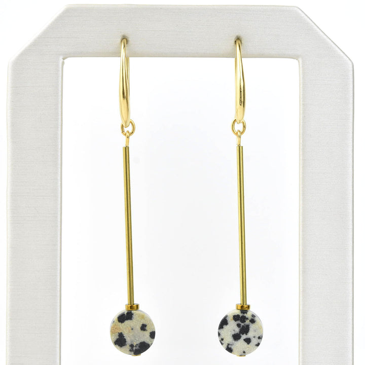 Dalmatian Jasper Drop Earrings - Goldmakers Fine Jewelry