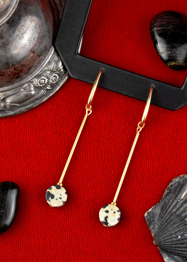 Dalmatian Jasper Drop Earrings - Goldmakers Fine Jewelry