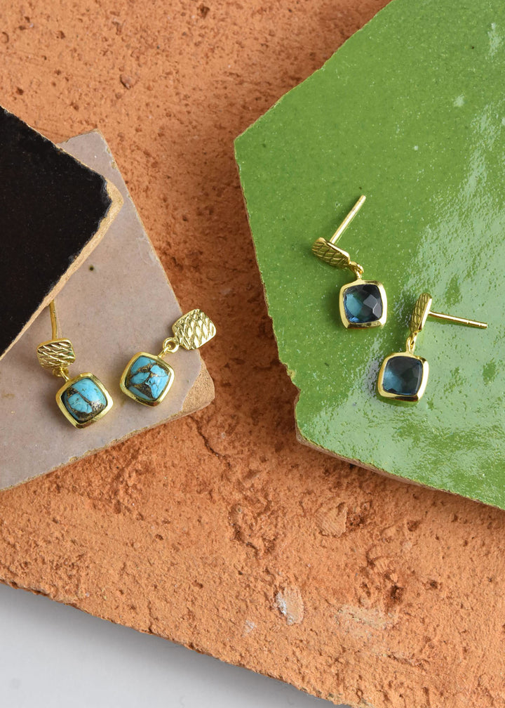 Gold Plated Iolite Dangles - Goldmakers Fine Jewelry