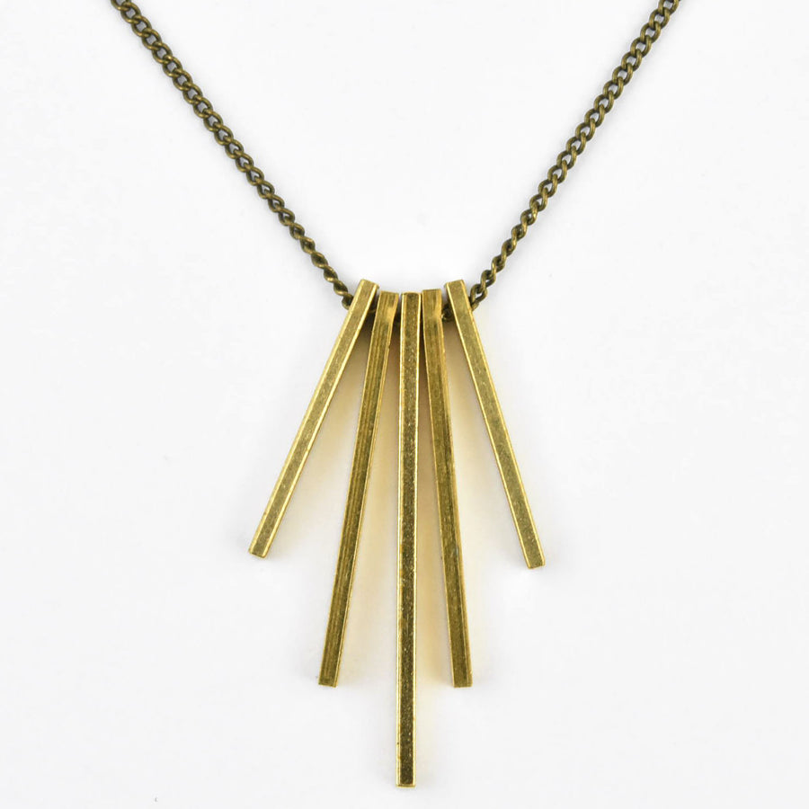 Mini Brass Bars Necklace - Goldmakers Fine Jewelry